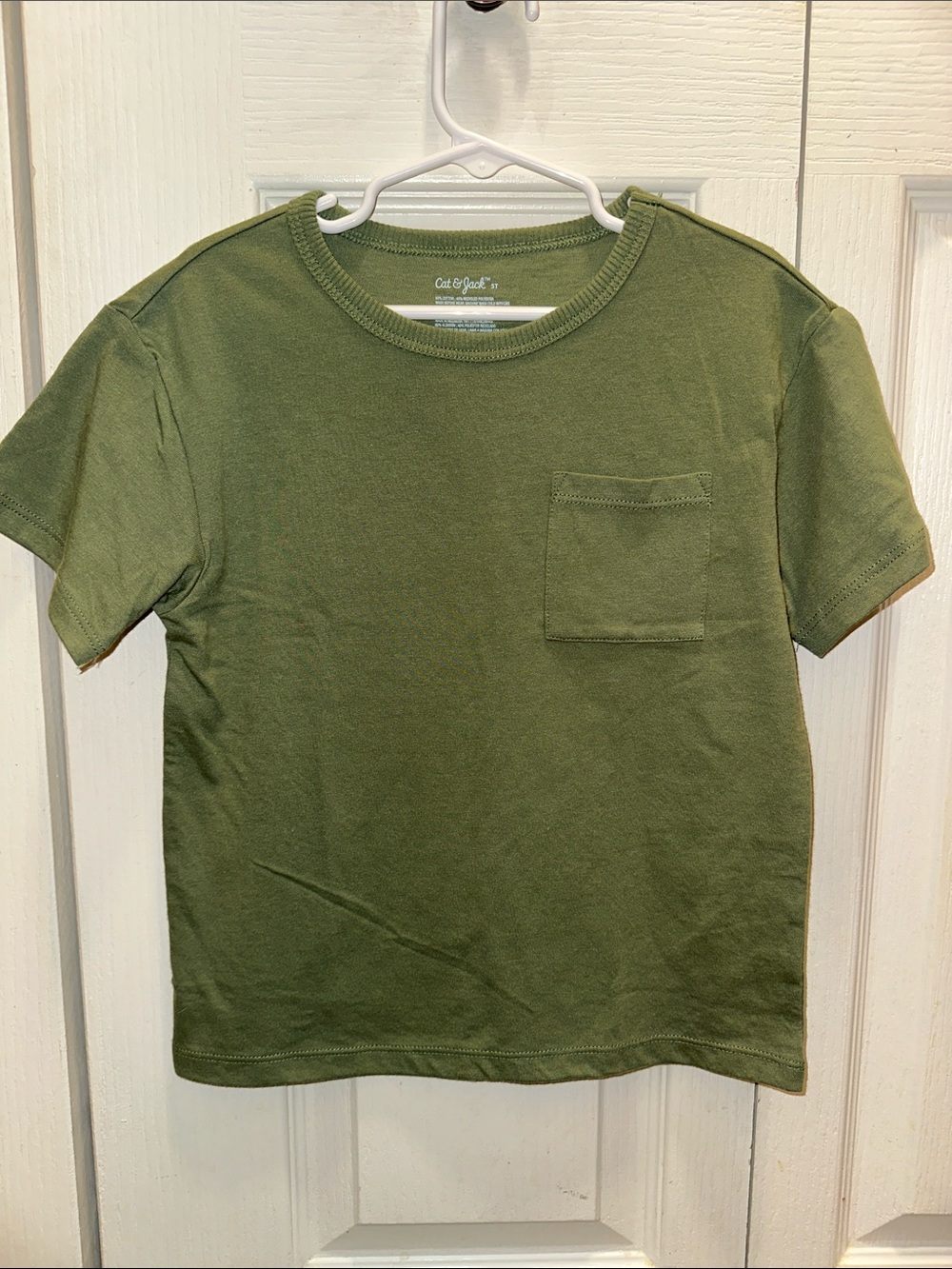 Cat & Jack Olive Crewneck Pocket Tee